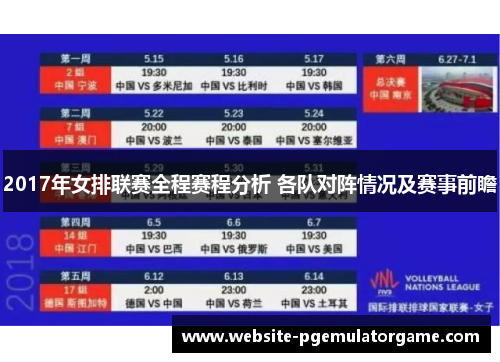 2017年女排联赛全程赛程分析 各队对阵情况及赛事前瞻
