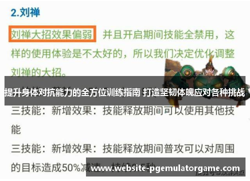 提升身体对抗能力的全方位训练指南 打造坚韧体魄应对各种挑战