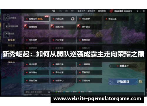 新秀崛起：如何从弱队逆袭成霸主走向荣耀之巅