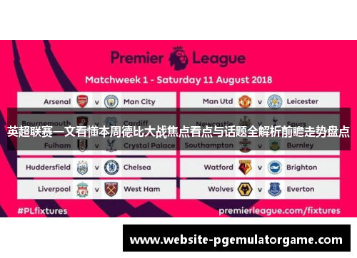 英超联赛一文看懂本周德比大战焦点看点与话题全解析前瞻走势盘点